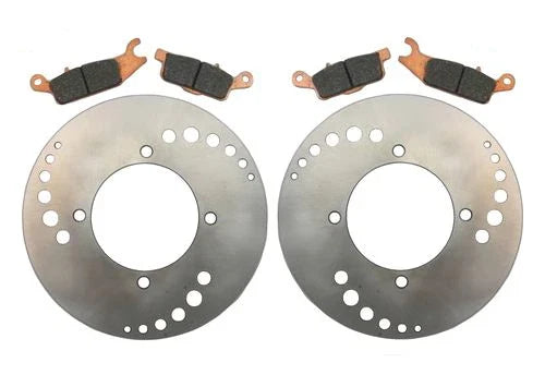 Yamaha Grizzly 700 2x Rear Disc Brake Rotors SemiMetallic Pads (2007–2023)
