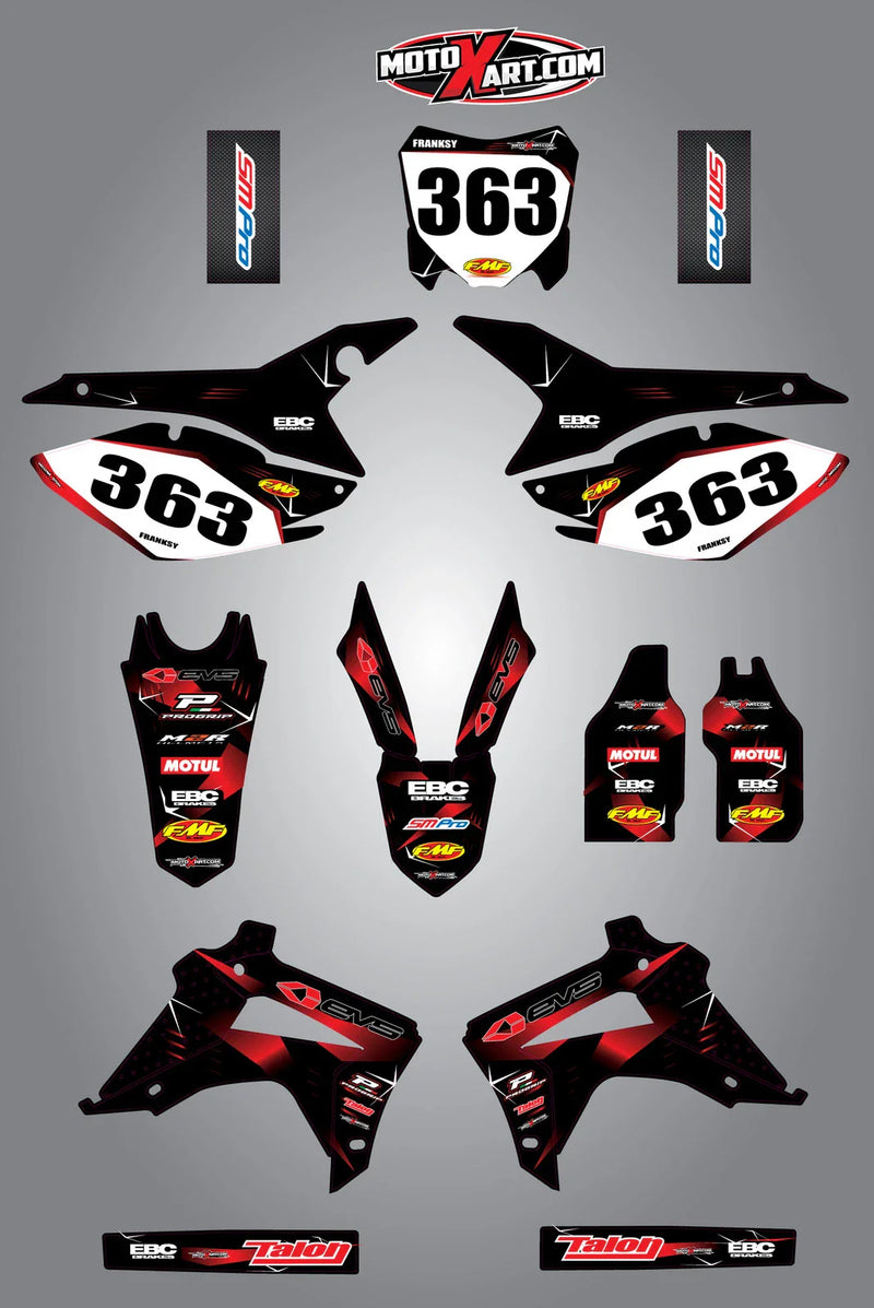 Honda CRF 450 (2014-2015) - BARBED Style Stickers Custom Graphic Kit
