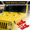Jeep Wrangler JL JLU Red Front Engine Hood Hinge Cover Trim (2018-2024)