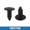 Jeep Ram Plastic Black 30 Pcs Bumper Clips