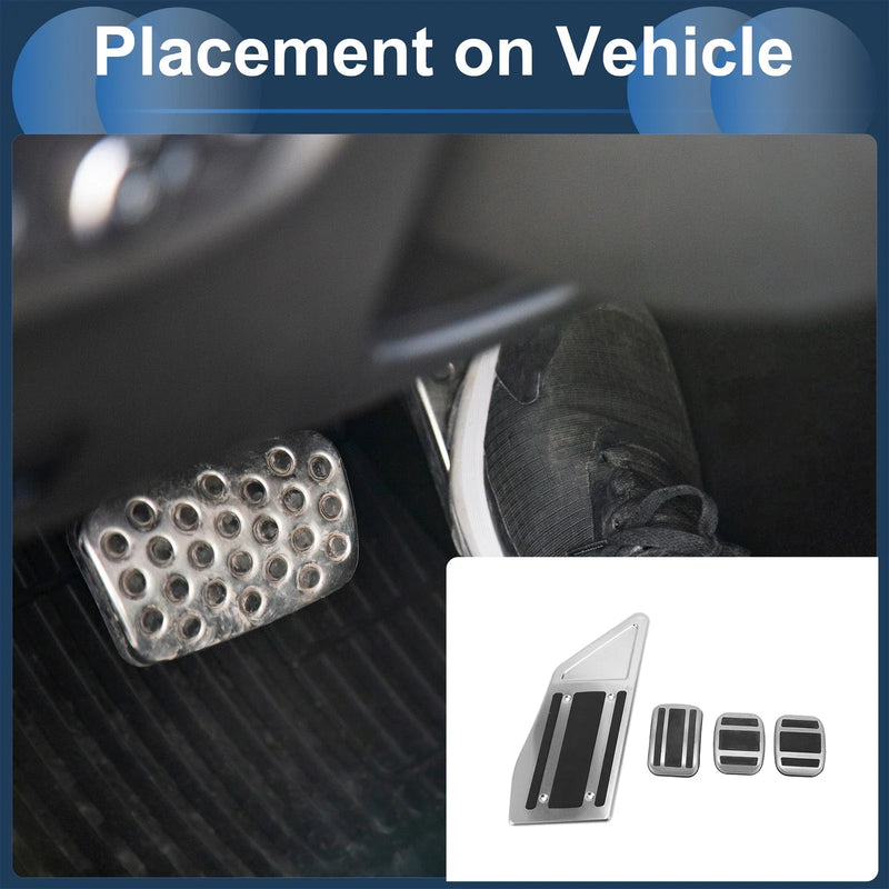 Peugeot 508 (2012-2014) Silver Tone 4 Pcs Foot Accelerator Pedal Covers