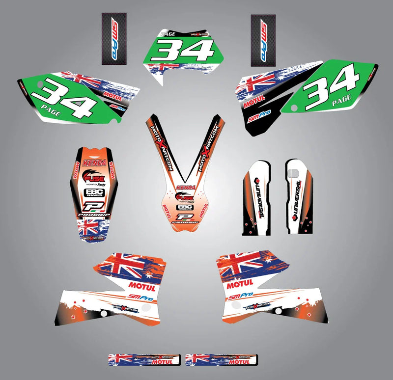 KTM EXC AUSSIE PRIDE Custom Graphic Kit (2004)