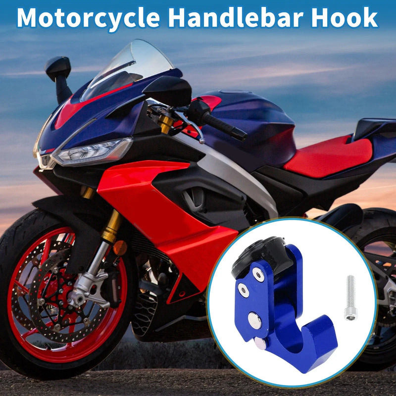 Motorcycle Helmet Hanger Aluminum Alloy Blue Handlebar Hook