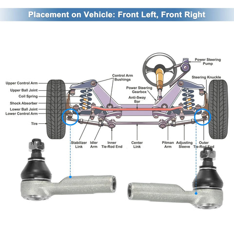 Nissan Altima Front Outer Tie Rod End Links
