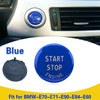 BMW X5 E90 E92 E60 Blue Engine Start Stop Push Button Cover Trim (2007-2013)