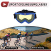 1x Motorcycle Riding Goggles Yellow Lens Blue Frame Cycling Sunglasses