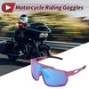 Motorcycle Riding Goggles Blue Purple with Blue and White Dots UV400