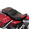 Harley Electra Glide FLHT Black Red Rider Passenger Seat (1997-2007)