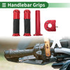 Motorcycle 7/8" 22mm Hand Grips Cover Rhombus Pattern Red