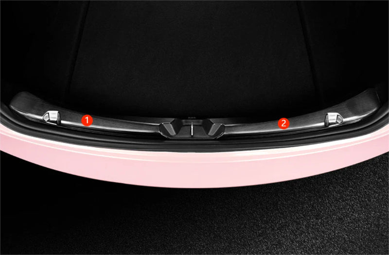 Tesla Model 3 (2018-2023) 2 x Black Titanium Rear Inner Bumper Guard Cover Trim