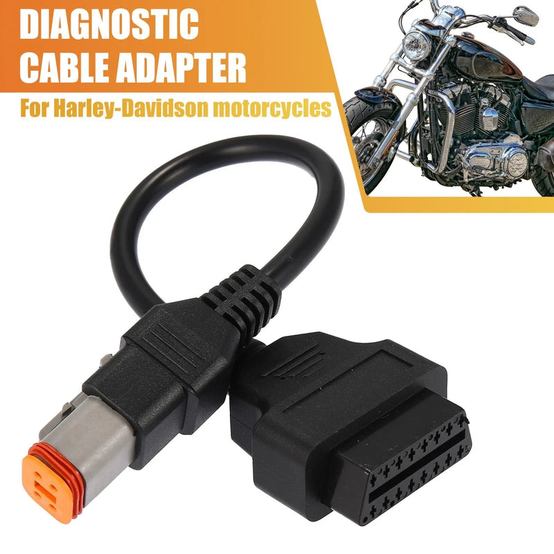 4Pin to OBD2 Diagnostic Scanner Adapter Cable Harley Davidson 16Pin to 4Pin