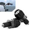 Motorcycle ATV Black CNC Aluminum Handlebar Grips Bar End Cap Plugs