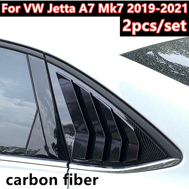 VW Jetta A7 Mk7 2 x CF Rear Window Louver Shutter Cover (2019–2021)