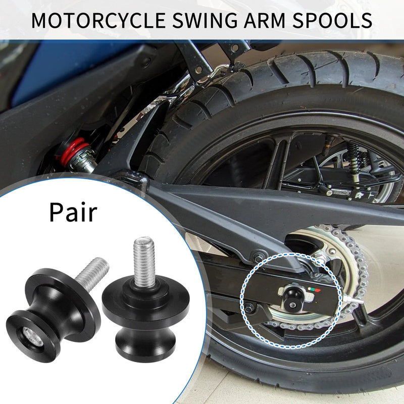 1 x Pair Motorbike Swingarm Spools 8mm CNC Swing Arm Sliders Stand Black