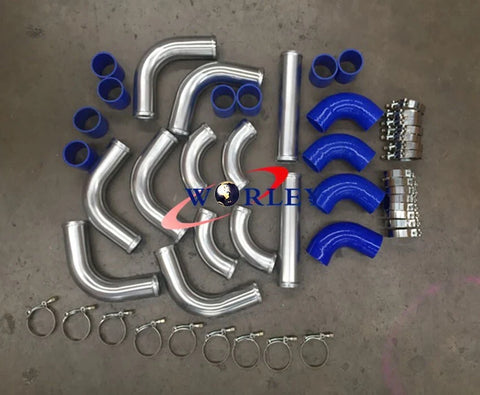 Cars 2" Aluminum Universal Intercooler Turbo Piping Hose T-Clamp Kit