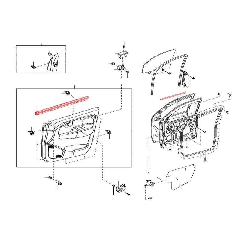 Toyota 2004-2015 Door Belt Moulding Inner
