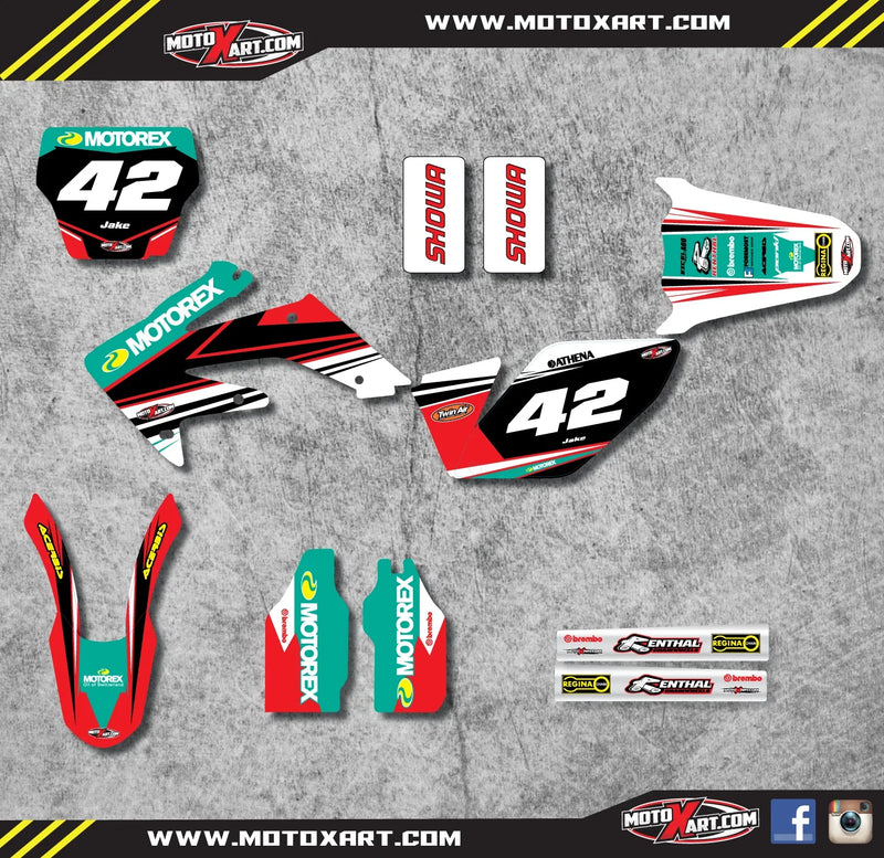 Honda CRF 250 (2007-2009) STRIKE Style Stickers Custom Graphics Full Kit
