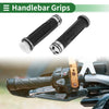 Motorcycle 7/8" 22mm Hand Grips Cover Aluminum Alloy Rubber Silver Tone