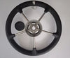 Boat Steering Wheel 350mm Diameter Stainless Spokes & Speed Knob Hub