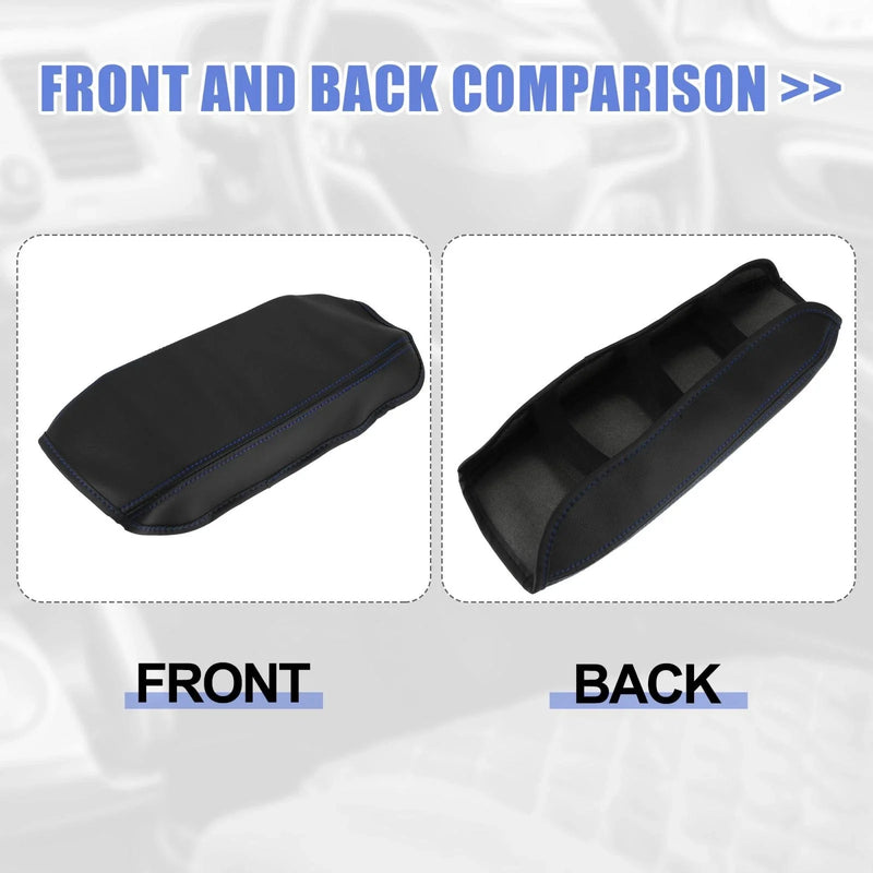 Honda Civic (2006-2011) Black / Blue Microfiber Leather Armrest Cover Pad