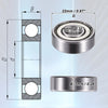 all makes / models 20 x 8x22x7mm Double Metal Shield Single Row Deep Groove Ball Bearings