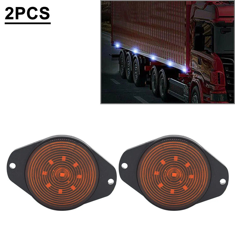 Car, Bus, Truck, Trailer Round 9 LED Side Marker Lights