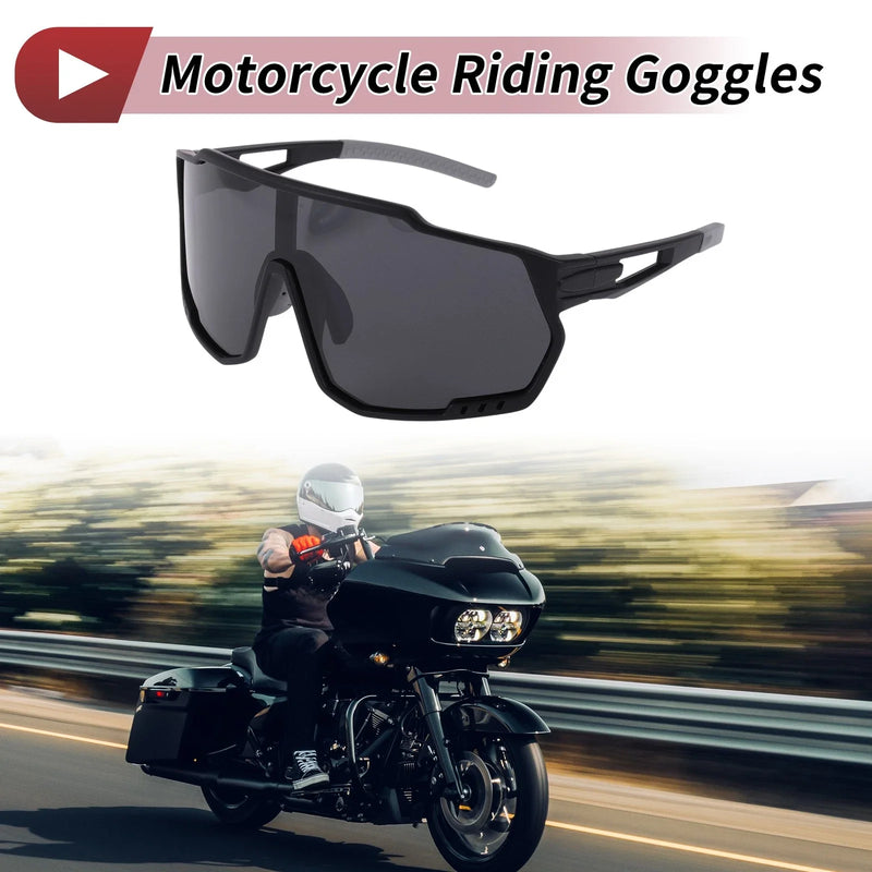 Motorcycle 1 x Motorcycle Riding Goggles Black Tri-Acetyl Cellulos PC UV400