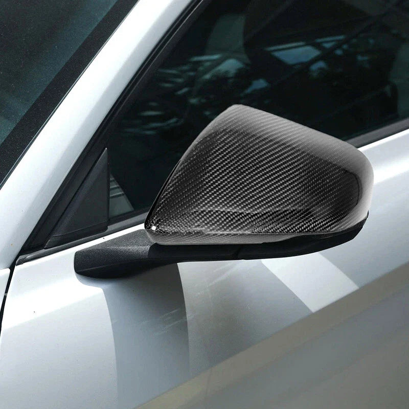 Ford Mustang (2015-2023) with LED Signal 2 x Real Carbon Fiber Mirror Cover Caps