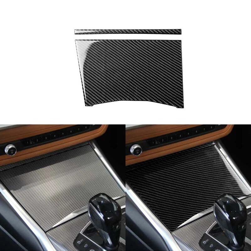 BMW 3 Series G20 Carbon Fiber Center Console Water Cup Holder Cover Trim