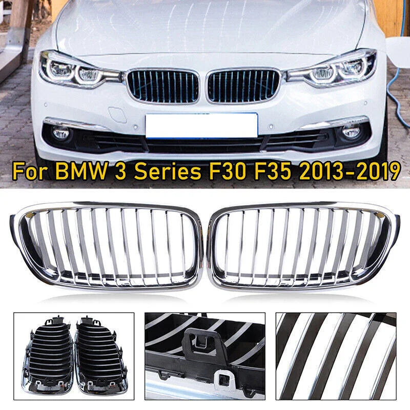 BMW 3-Series F30 F31 Chrome Kidney Grille Pair (2012-2018)