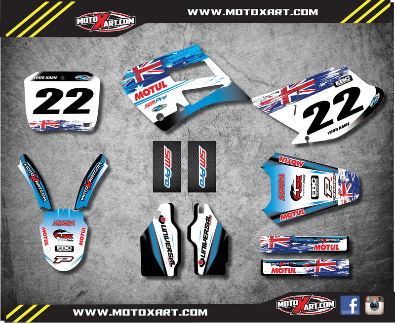 TM 125 250 300 (2000-2003) Decals Custom Graphic Kit AUSSIE PRIDE