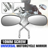 Cruiser Chopper Chrome Motorcycle Oval Rearview Side Mirrors 10mm