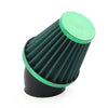 Green Rubber Bend Inlet - Stainless Steel Mesh 48mm Air Intake Filter Cleaner