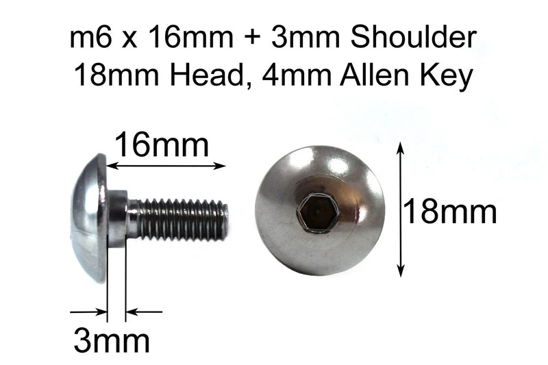 Honda 2 x m6 Tête de fourche boulons 3mm épaule