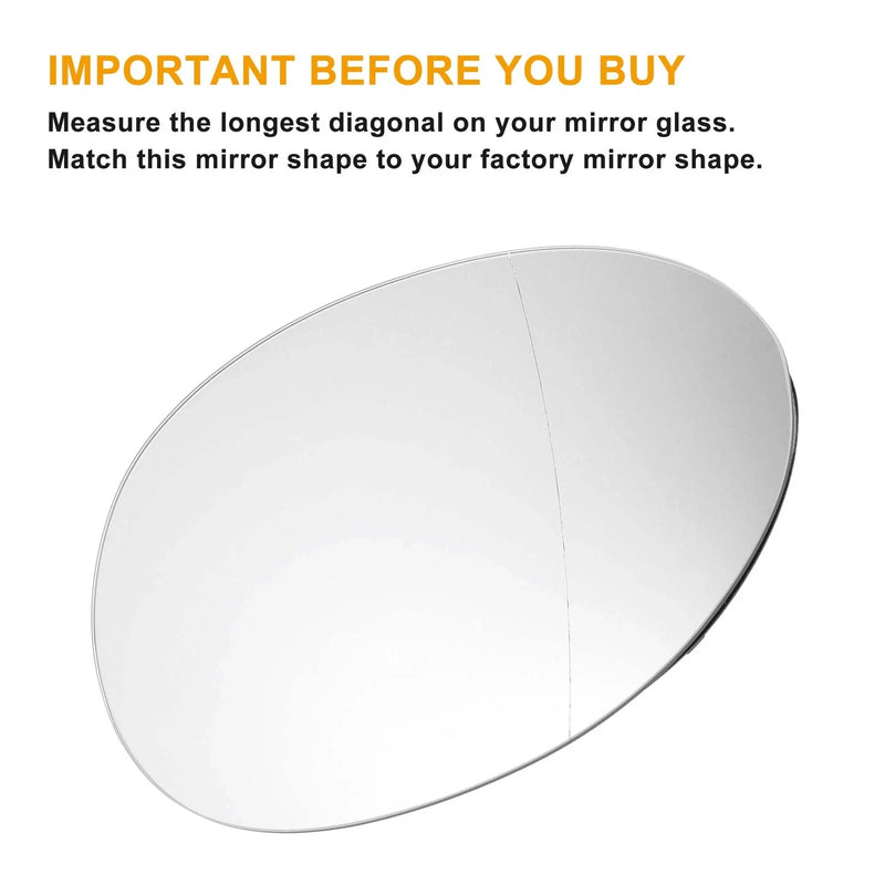 BMW MINI COOPER Right Side Heated White Mirror Glass (2014-2023)