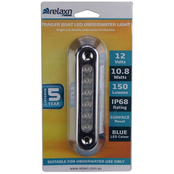 Boats Blue Stainless Cover Fully Sealed x 2 LED Underwater Lights