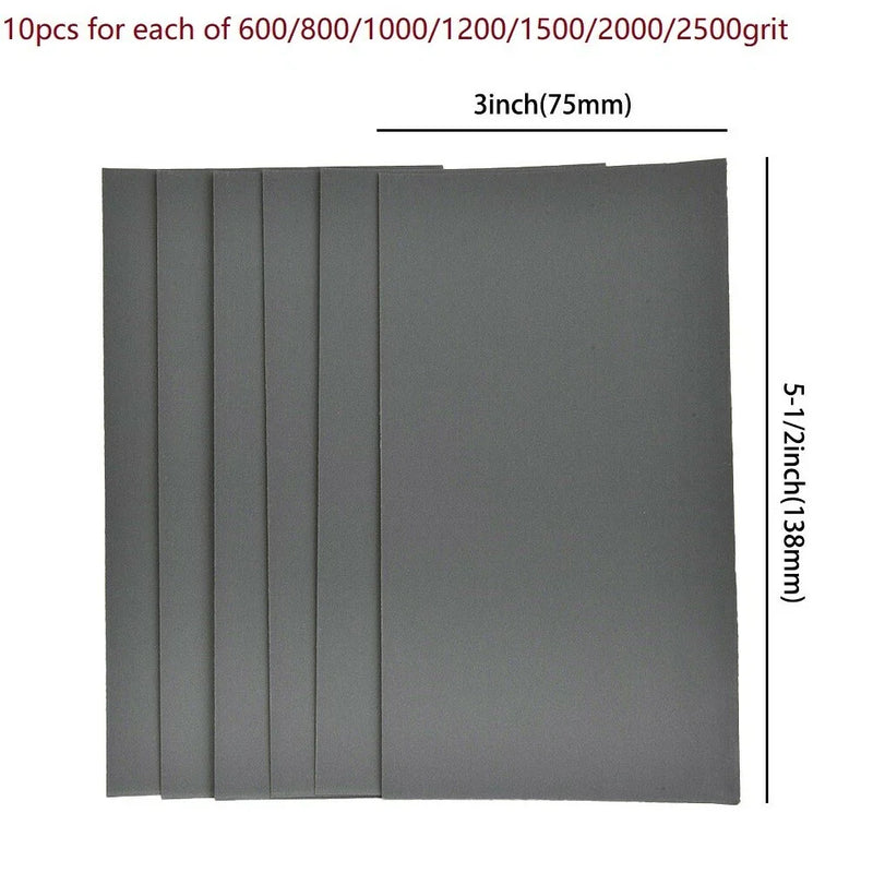 COMBO 600 / 800 / 1000 / 1200 / 1500 / 2000 / 2500 70 x Sandpaper 3x5.5