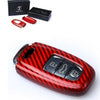Audi A3 A4 A5 A6 A7 A8 Red Carbon Fiber 3-Button Key Fob Case (2000-2023)