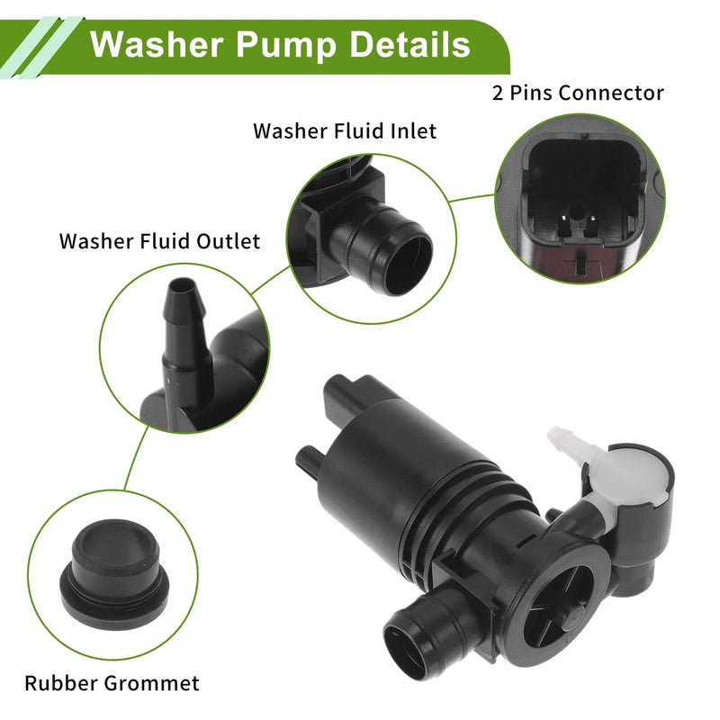 Nissan Rogue Windshield Washer Pump w/Grommet (2008-2023)
