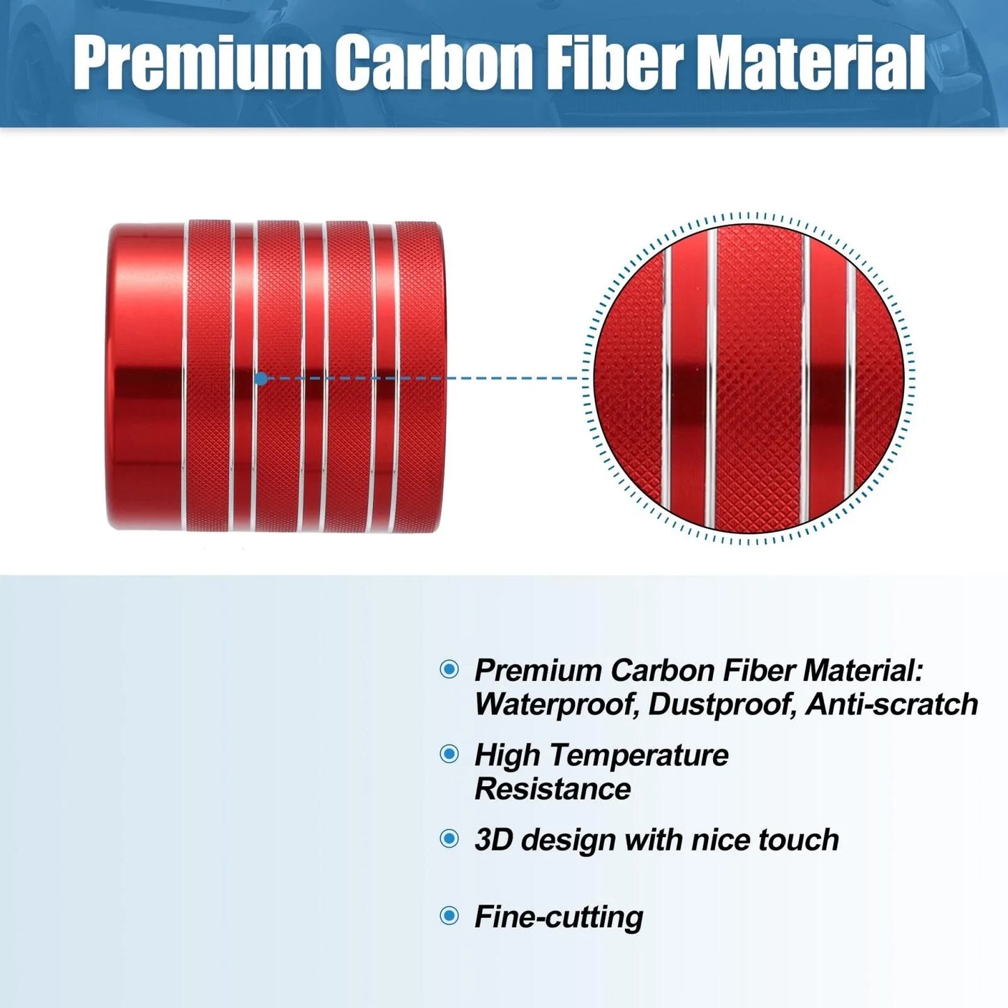 Gear Shift Knob Cover Trim Decal for Toyota 4Runner TRD (2010-2022) Red