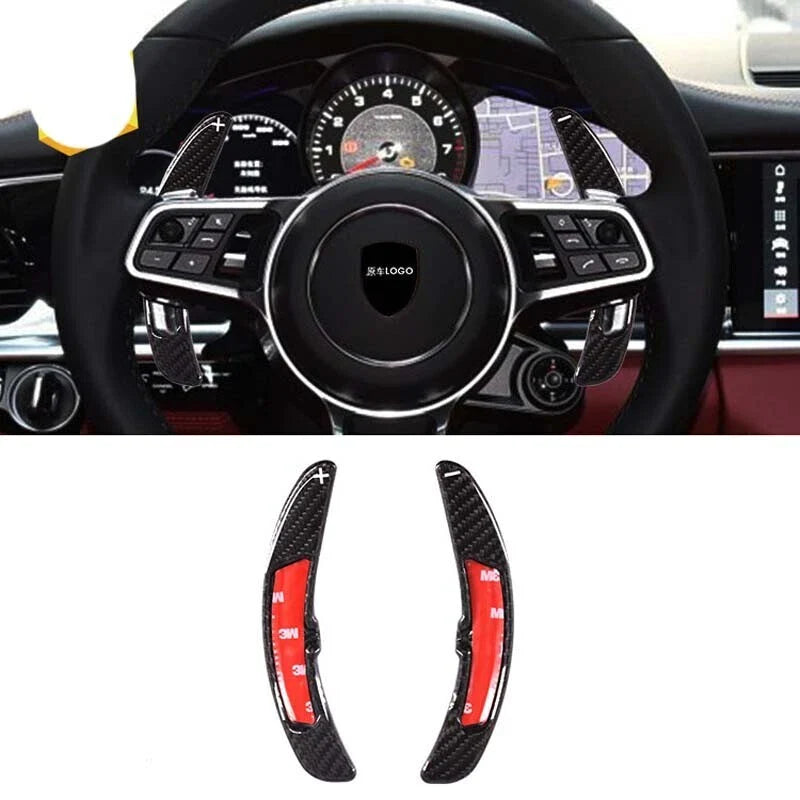 Porsche Macan Cayman 911 Boxster Carbon Fiber Steering Wheel Shift Paddle