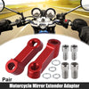 Honda Yamaha Pair 10mm 8mm Mirror Extender Adapter Red