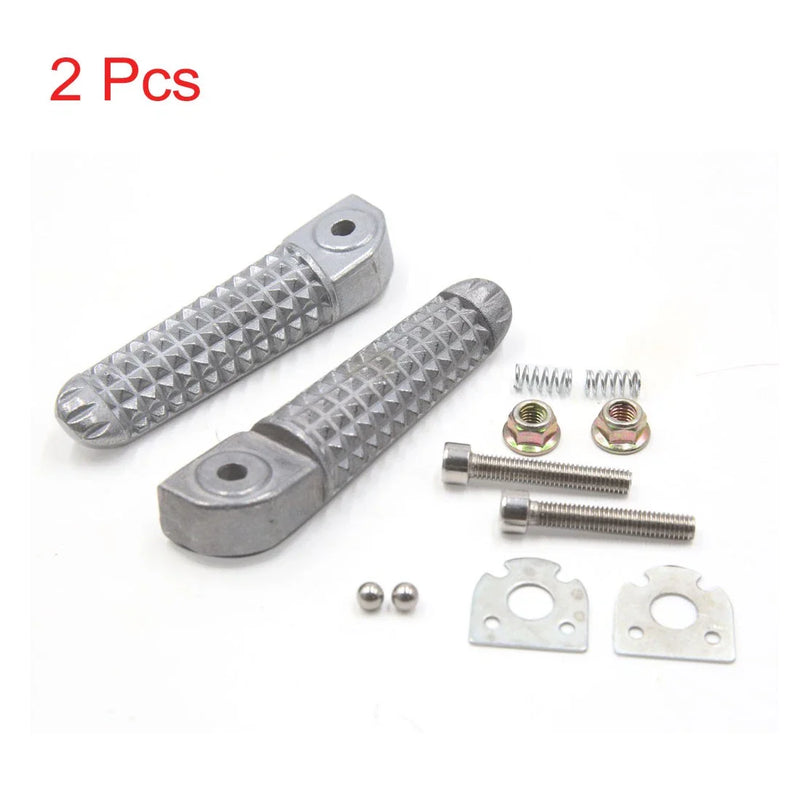 Pair / 6mm / Aluminium Alloy Rearsets Footrest Footpeg Silver forMakeModel
