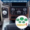 Dodge RAM Green Gear Shift Headlight Media Knob Cover 5 x (2013-2017)
