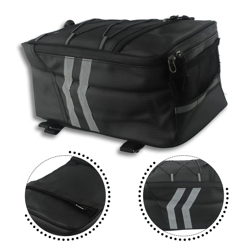 Bike Cycles 8L PU Material Rear Rack Trunk Bag