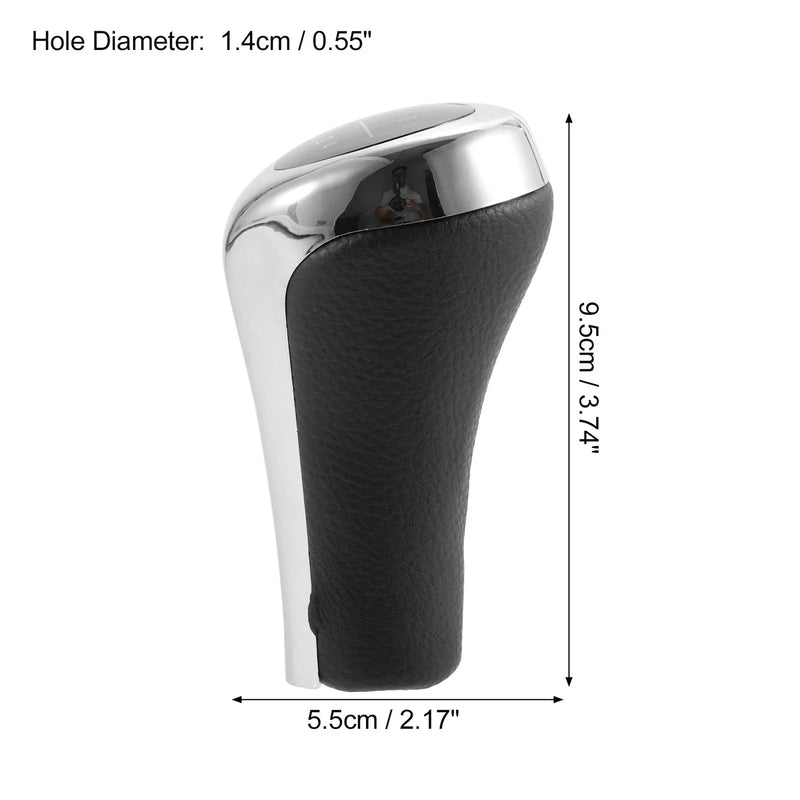 BMW X1 E84 Faux Leather Black Silver Tone 5 Speed Manual Shift Knob