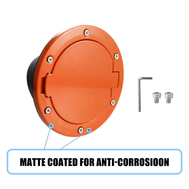 Jeep Wrangler Orange Aluminum Alloy Gas Fuel Tank Cap Cover (2007-2017)