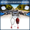 Motorcycle Aluminum Alloy Black Red M8/M10 Rear View Mirror Handlebar