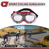Set Motorcycle Riding Goggles Transparent Lens Red Frame Cycling Sunglasses