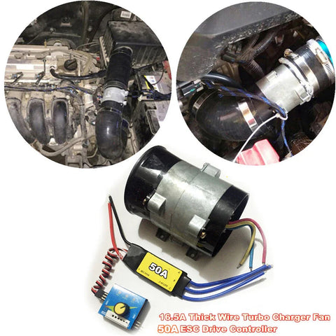 Car Electric Turbo Charger Boost Air Intake Fan (12V)